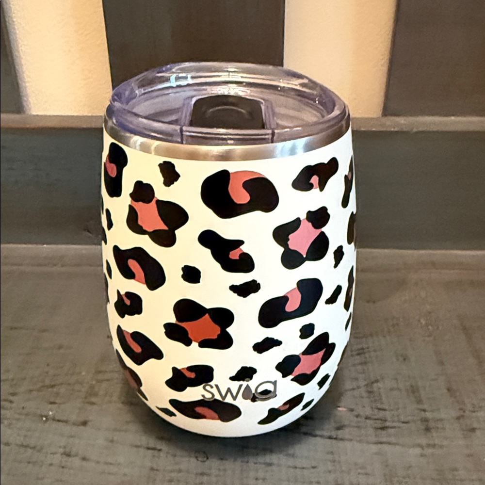 Swig Leopard Print Stemless Wine Cup